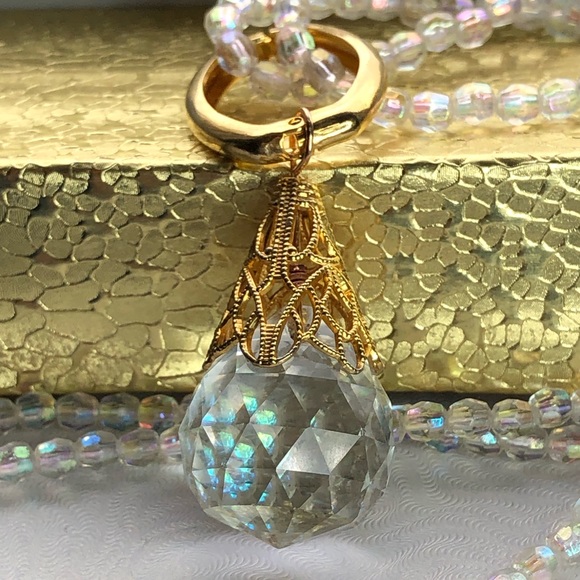 ❤️‍🔥 Vintage Crystal teardrop Necklace 🏵 - Picture 4 of 9